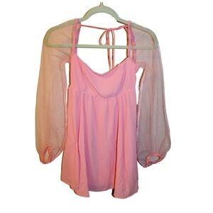 LUCY IN THE SKY, Small, Pink Babydoll Dress
